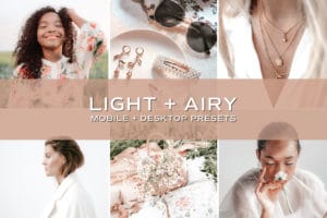 5 Light and Airy Lightroom Presets | Mobile + Desktop
