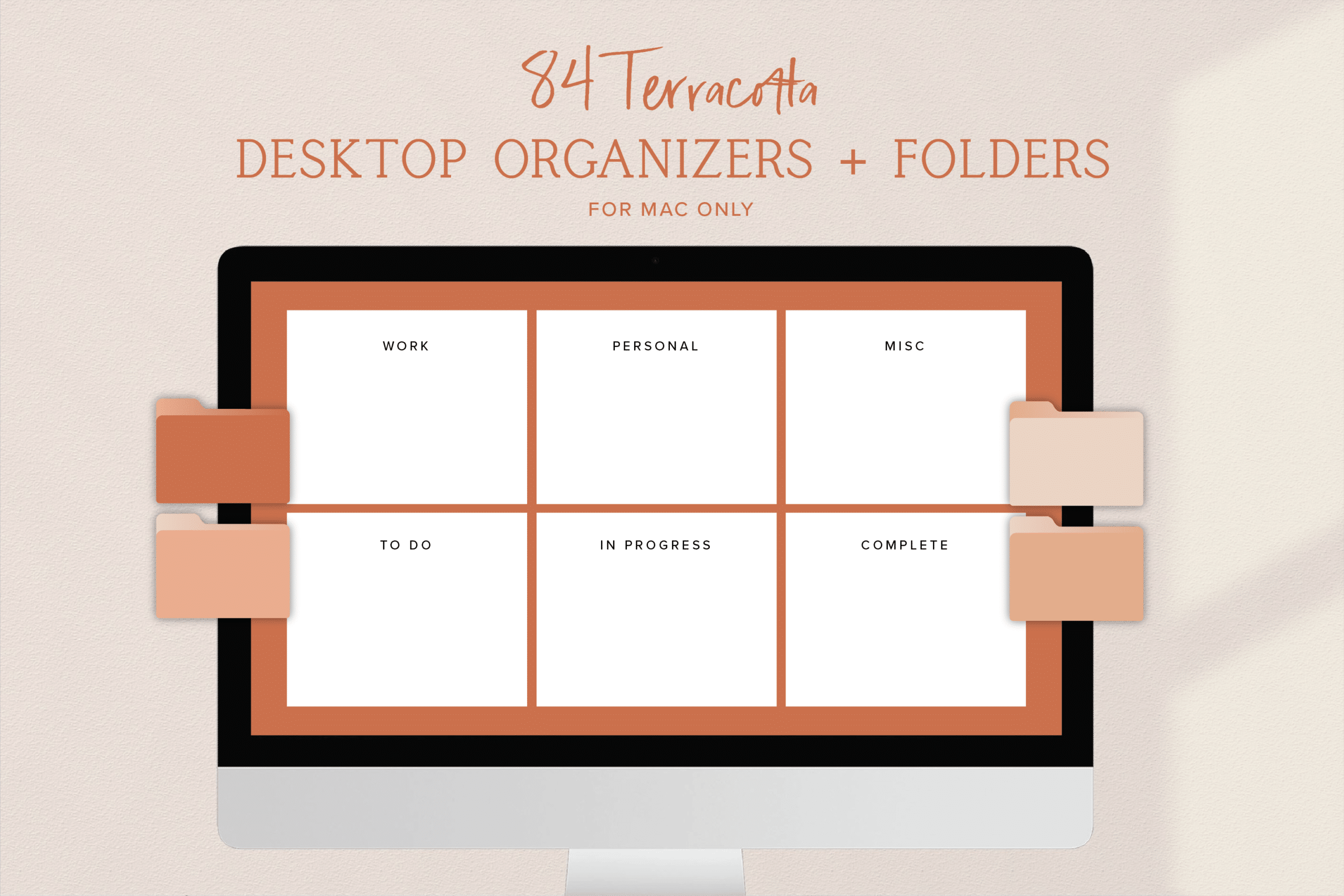 Terracotta Mac Wallpaper Organizers