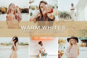5 Warm Whites Lightroom Presets | Mobile + Desktop